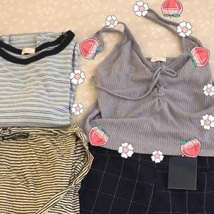 💜 2/$20 Brandy Melville blue lace up tank ribbed